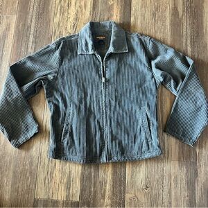John Rich and Bros WOOLRICH corduroy dark gray chrome full zip jacket women's L
